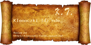 Klenoczki Tünde névjegykártya